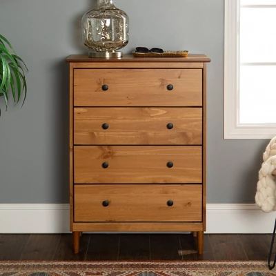 Stiva Classic Mid-Century Modern Vertical 4 Drawer Dresser - Saracina Home 5 Stiva Classic Mid-Century Modern Vertical 4 Drawer Dresser - Saracina Home - Image 5