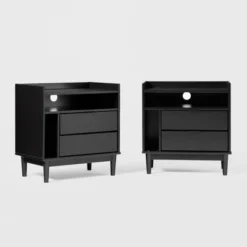 2pk Mid-Century Modern Solid Wood 2 Drawer Storage Nightstands - Saracina Home 23 2pk Mid-Century Modern Solid Wood 2 Drawer Storage Nightstands - Saracina Home -Saracina Home Deals Store GUEST 90b51515 663a 4264 a749 f3758d2e0dcf