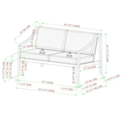 Saracina Home Mid-Century Modern Slatted Acacia Outdoor Bench With Cushions -Saracina Home Deals Store GUEST 9290c681 722c 470e b230 2ed9df4b8fe2