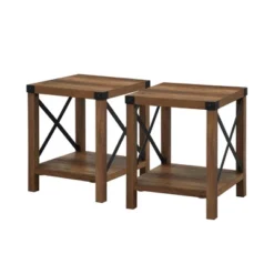 Set Of 2 Sophie Rustic Farmhouse X Frame Side Tables - Saracina Home -Saracina Home Deals Store GUEST 94f15c68 b382 4925 90f4 ac7532c4c41e