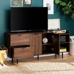 Rockwell Modern Storage TV Stand For TVs Up To 43" Brown - Saracina Home -Saracina Home Deals Store GUEST 95bd6db0 42bd 4911 8ee0 38206ec25c15