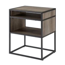 Modern Wood And Metal Side Table With Open Storage - Saracina Home -Saracina Home Deals Store GUEST 965c7ea1 69f8 4053 a677 91e205fd7ba4