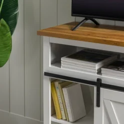 Transitional Sliding Barndoor Highboy TV Stand For TVs Up To 58" - Saracina Home -Saracina Home Deals Store GUEST 9668399f e5a7 419a a34e f0354846aab9