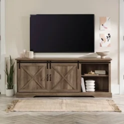 Clarabelle Double Sliding X Barn Door TV Stand For TVs Up To 80" - Saracina Home -Saracina Home Deals Store GUEST 982c1ca0 45a9 4164 801c 80166fc89225