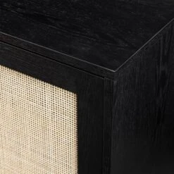 Modern Boho Wood And Rattan Storage Sideboard Black - Saracina Home -Saracina Home Deals Store GUEST 9a7ace65 cad1 452f b709 48a321171f34