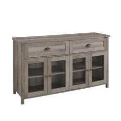 Millia Transitional Farmhouse 4 Door Sideboard With Glass Panels - Saracina Home -Saracina Home Deals Store GUEST 9b6ac529 c417 4296 99e5 b07ffb399067