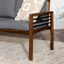 Saybrook Modern Metal And Wood Patio Loveseat - Gray/Dark Brown - Saracina Home 15 Saybrook Modern Metal And Wood Patio Loveseat - Gray/Dark Brown - Saracina Home -Saracina Home Deals Store GUEST 9d3c59a7 d784 409b 8d9b 2ff43d11dbb3