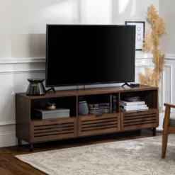 Visconti Boho Slat Door Storage Console TV Stand For TVs Up To 80" - Saracina Home -Saracina Home Deals Store GUEST 9d6c3b75 5e91 4f4a 93a4 351b5dfd97a4