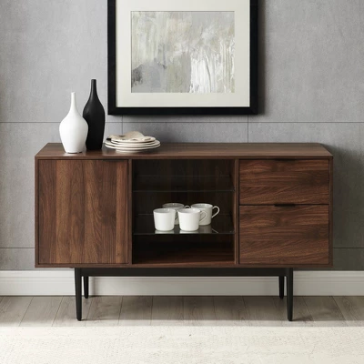 Timothy Modern Lifted Triple Storage Sideboard Dark Walnut - Saracina Home 2 Timothy Modern Lifted Triple Storage Sideboard Dark Walnut - Saracina Home - Image 2