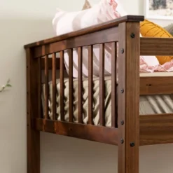 Twin Over Twin Transitional Cottage Solid Pine Bunk Bed Walnut - Saracina Home -Saracina Home Deals Store GUEST 9e6f1555 d064 4b28 afc0 d09b87b37a3e