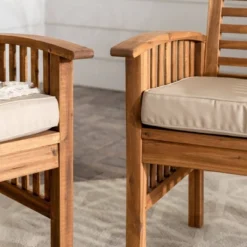 2pk Acacia Wood Patio Chairs With Cushions - Saracina Home 14 2pk Acacia Wood Patio Chairs With Cushions - Saracina Home -Saracina Home Deals Store GUEST a0853a3e 317f 4919 88b4 65f8e1499c73