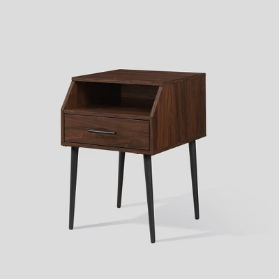 Modern 1 Drawer Angled Side Table - Saracina Home 3 Modern 1 Drawer Angled Side Table - Saracina Home - Image 3