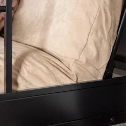 Twin Over Futon Analise Metal Bunk Bed Black - Saracina Home -Saracina Home Deals Store GUEST aa2d1e2d b75c 4bdb 9c73 1846806f43c6