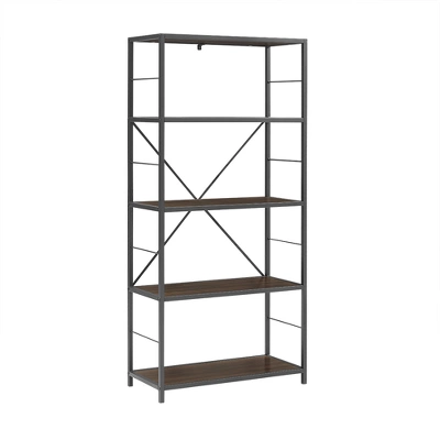 63" 4 Shelf Industrial Transitional Tall Bookshelf - Saracina Home 5 63" 4 Shelf Industrial Transitional Tall Bookshelf - Saracina Home - Image 5