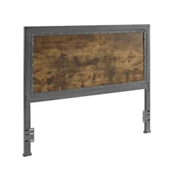 Queen Urban Industrial Wood And Metal Panel Headboard Brown - Saracina Home -Saracina Home Deals Store GUEST adc33663 2379 475a bac3 dd38d518411f