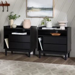 2pk Mid-Century Modern Solid Wood 2 Drawer Storage Nightstands - Saracina Home 17 2pk Mid-Century Modern Solid Wood 2 Drawer Storage Nightstands - Saracina Home -Saracina Home Deals Store GUEST b2a3ee44 4d81 41a2 a7a3 37c02e20e839
