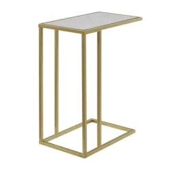 23" Modern Rectangle Two-Tone C Side Table With Metal Base - Saracina Home -Saracina Home Deals Store GUEST b65b9434 3351 4d65 bc48 b2c7d25596f8