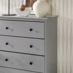 Stiva Classic Mid-Century Modern Vertical 4 Drawer Dresser Gray - Saracina Home -Saracina Home Deals Store GUEST b7021656 69b7 43eb baa7 bfffb8099818