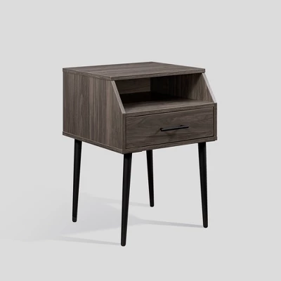 Modern 1 Drawer Angled Side Table - Saracina Home 11 Modern 1 Drawer Angled Side Table - Saracina Home - Image 11