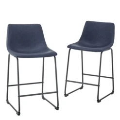 Set Of 2 Laslo Modern Upholstered Faux Leather Counter Height Barstools - Saracina Home -Saracina Home Deals Store GUEST b771f0ef 4807 4ad4 8feb 07d14768c05d