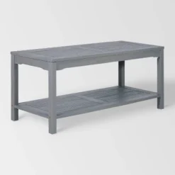 Ravenscroft Modern Boho Acacia Wood Slatted Outdoor Coffee Table With Lower Shelf - Saracina Home -Saracina Home Deals Store GUEST b82362d2 34f0 4dc8 b530 c4b76868ed3f