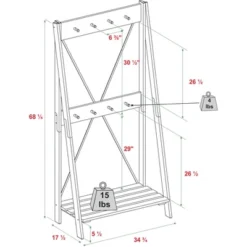 68" Solid Wood X Back Angled Hall Tree White Wash - Saracina Home 18 68" Solid Wood X Back Angled Hall Tree White Wash - Saracina Home -Saracina Home Deals Store GUEST bb29985f ab49 4989 acce 133d6ff43ac2