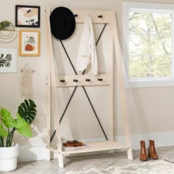 68" Solid Wood X Back Angled Hall Tree White Wash - Saracina Home 24 68" Solid Wood X Back Angled Hall Tree White Wash - Saracina Home -Saracina Home Deals Store GUEST bc4a95c3 3e92 4bee af94 a5531e3bc496