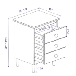 Stiva Classic Mid-Century Modern 3 Drawer Nightstand - Saracina Home -Saracina Home Deals Store GUEST bee22175 0b98 4727 8437 b5e06a3b01e7