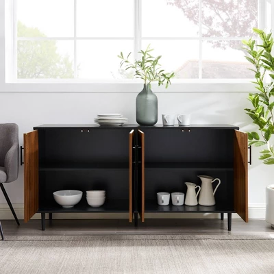 Angelo Modern Bookmatch 4 Door Sideboard - Saracina Home 2 Angelo Modern Bookmatch 4 Door Sideboard - Saracina Home - Image 2