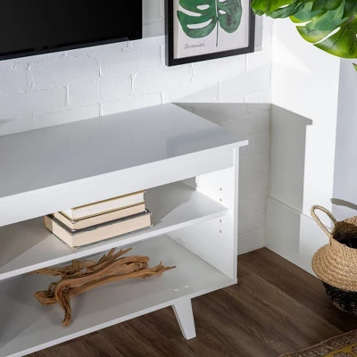 Modern Contemporary Simple Wood Storage Console TV Stand For TVs Up To 65" - Saracina Home 9 Modern Contemporary Simple Wood Storage Console TV Stand For TVs Up To 65" - Saracina Home - Image 9