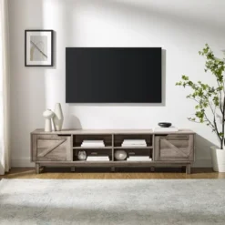 Modern Rustic 2 Door Storage TV Stand For TVs Up To 80" - Saracina Home 13 Modern Rustic 2 Door Storage TV Stand For TVs Up To 80" - Saracina Home -Saracina Home Deals Store GUEST c696f5de 3779 4b36 b385 a3d7b6e6f737