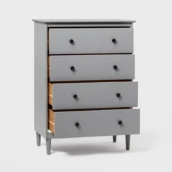 Stiva Classic Mid-Century Modern Vertical 4 Drawer Dresser Gray - Saracina Home -Saracina Home Deals Store GUEST c6d60492 56f3 4f0f 8f26 9a44ebfeb42d