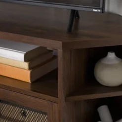 Corner TV Stand For TVs Up To 55" With Metal Mesh Doors - Saracina Home -Saracina Home Deals Store GUEST c82def3e bcaa 4384 9da7 02d266de5aa9