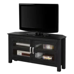 Modern 2 Glass Door Corner TV Stand For TVs Up To 50" Black - Saracina Home 10 Modern 2 Glass Door Corner TV Stand For TVs Up To 50" Black - Saracina Home -Saracina Home Deals Store GUEST c87a96bd 4a05 42f1 808c 0279dd75459e