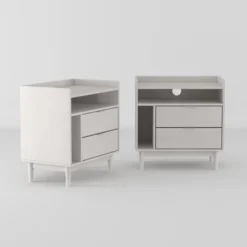 2pk Mid-Century Modern Solid Wood 2 Drawer Storage Nightstands - Saracina Home 25 2pk Mid-Century Modern Solid Wood 2 Drawer Storage Nightstands - Saracina Home -Saracina Home Deals Store GUEST c880a12d 845d 41f3 8c73 9ddb9ed4b555