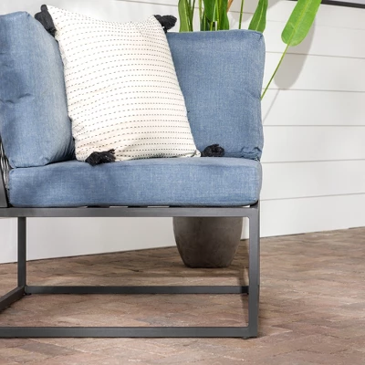 Outdoor Modern Modular Patio Corner Chair Blue - Saracina Home 4 Outdoor Modern Modular Patio Corner Chair Blue - Saracina Home - Image 4