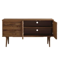 58" Modern Boho Solid Pine Wood Closed Storage Sideboard Brown - Saracina Home -Saracina Home Deals Store GUEST cad6d6ba a3e9 4399 81c5 670c14d76600