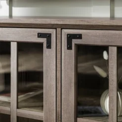 Avalene Modern Farmhouse 4 Door Glass Window Pane TV Stand For TVs Up To 65" - Saracina Home -Saracina Home Deals Store GUEST cca866d1 1c31 43f6 a854 e63998384782