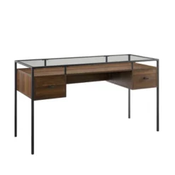 Lamvia Contemporary 2 Tier Glass Top Desk - Saracina Home -Saracina Home Deals Store GUEST ce12afef 8120 43d1 b579 90b2da371217