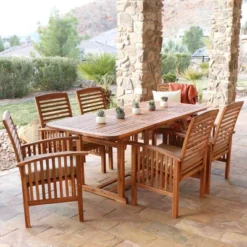 7pc Acacia Wood Patio Dining Set With Cushions - Saracina Home -Saracina Home Deals Store GUEST d09d1abb 1c4d 4708 955d 206d7388c2d0