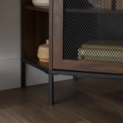 Corner TV Stand For TVs Up To 55" With Metal Mesh Doors - Saracina Home -Saracina Home Deals Store GUEST d146f13e 2246 470e ad99 b83d0c69a362