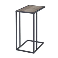 23" Modern Rectangle Two-Tone C Side Table With Metal Base - Saracina Home -Saracina Home Deals Store GUEST d20774fc 5fe4 4fa9 bf5f cf9fd585efd4