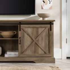 Clarabelle Double Sliding X Barn Door TV Stand For TVs Up To 80" - Saracina Home -Saracina Home Deals Store GUEST d33725c0 b94a 4c9b 9892 e89b73ee9cf2
