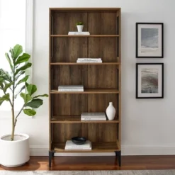 68" Grevaldi Industrial Mesh Side Bookshelf Rustic Oak - Saracina Home 7 68" Grevaldi Industrial Mesh Side Bookshelf Rustic Oak - Saracina Home -Saracina Home Deals Store GUEST d5f1e6cc c10b 436d 8bec 7eb26f65666f