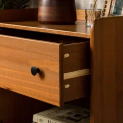 Set Of 2 Katie Transitional Tray Top 1 Drawer Solid Wood Nightstands Caramel - Saracina Home -Saracina Home Deals Store GUEST d6c58c76 0690 448a 9554 69c6d963e275