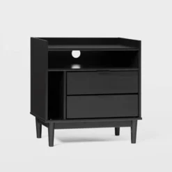 Mid-Century Modern Solid Wood 2 Drawer Nightstand - Saracina Home -Saracina Home Deals Store GUEST d70ecd23 c6fd 4f28 9077 ece35b3d75c2