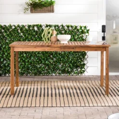 Acacia Wood Patio Simple Rectangle Dining Table - Saracina Home -Saracina Home Deals Store GUEST d71448eb 7214 48b4 83a5 08c28939f243