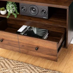 Modern Vinyl Record Player Storage TV Stand For TVs Up To 65" Dark Walnut - Saracina Home 17 Modern Vinyl Record Player Storage TV Stand For TVs Up To 65" Dark Walnut - Saracina Home -Saracina Home Deals Store GUEST da3c3527 13f3 4543 9538 6f78de8aa248