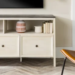 Farmhouse 3 Drawer Wood TV Stand For TVs Up To 65" - Saracina Home -Saracina Home Deals Store GUEST db616c55 957b 4465 80b7 0cddcd1d7792