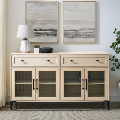 4 Door Reeded Glass Storage Sideboard - Saracina Home 2 4 Door Reeded Glass Storage Sideboard - Saracina Home - Image 2
